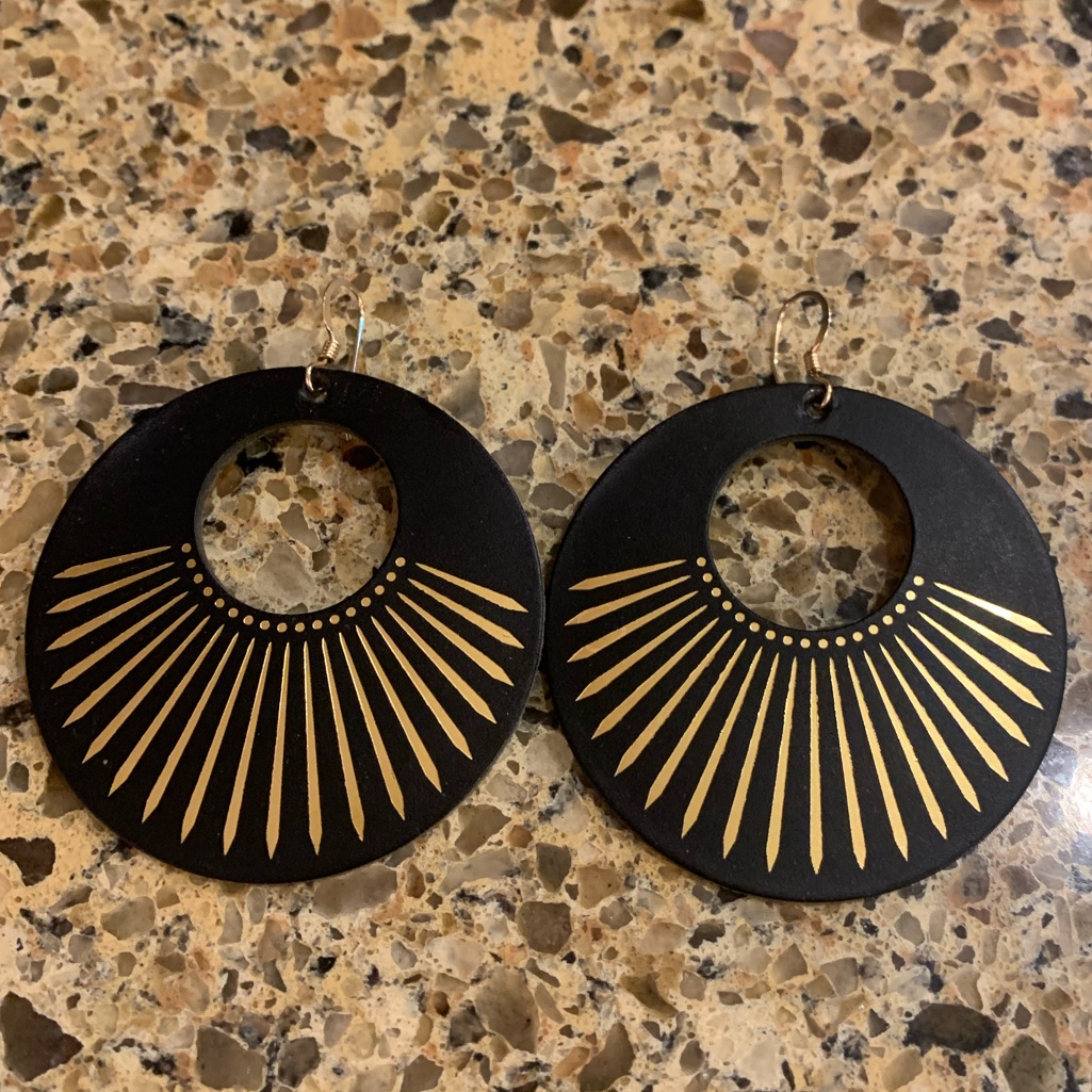 Leather Sunburst Nova Earrings